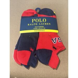 Men’s Polo Ralph Lauren Performance Low Cut Tab Socks 6 Pair USA Size Large